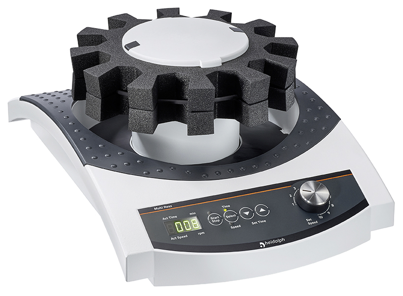 [2650407] Heidol Multi REax, multi-vortexshaker, with 2 attachments for 12-26 tubes