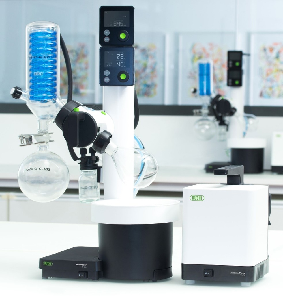 Rotary evaporator, Büchi R-80, dry ice with auto pump