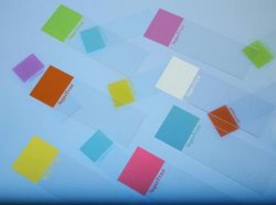 Slides, yellow frosted tab,  plain cut edge