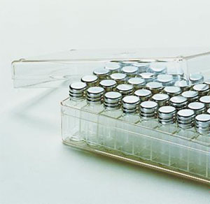 Vial holder, 50 x 3 ml, Ø12 x 35 mm, PS