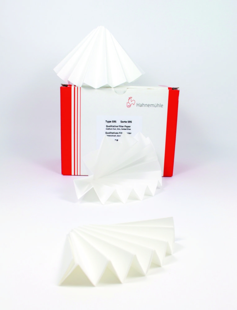 [4006269] Folded filter, Hahnemühle 595, qualitative, Ø385 mm, 4-7 µm, 100 pcs