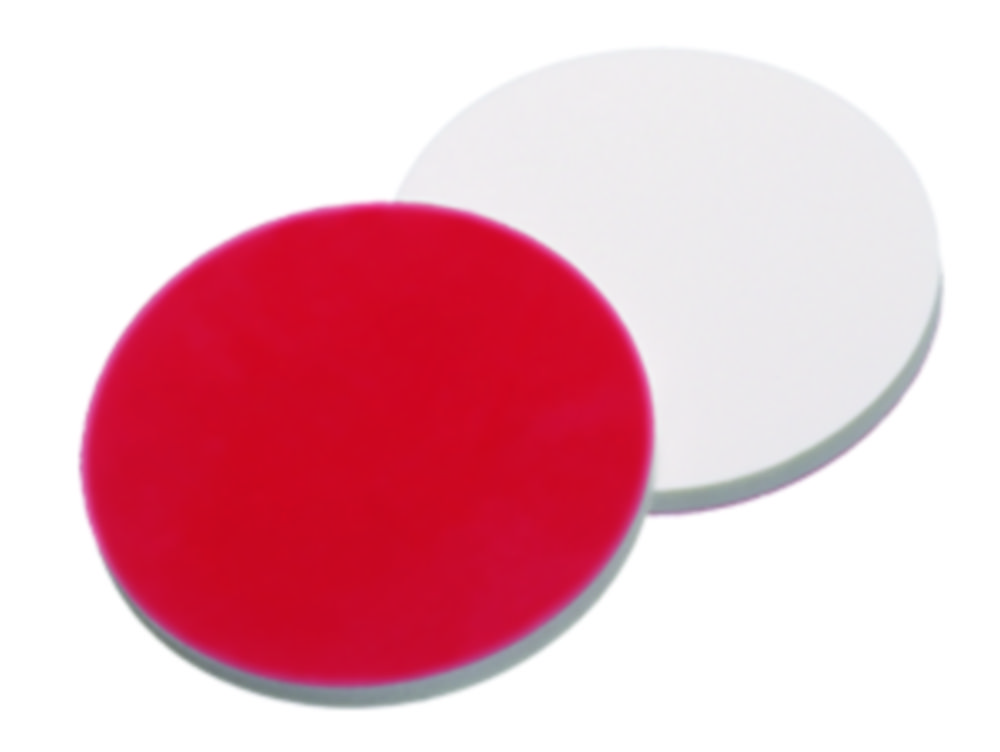 Septa, LLG, for N 9 crimp seals, silicone(white)/PTFE(red) 55 A