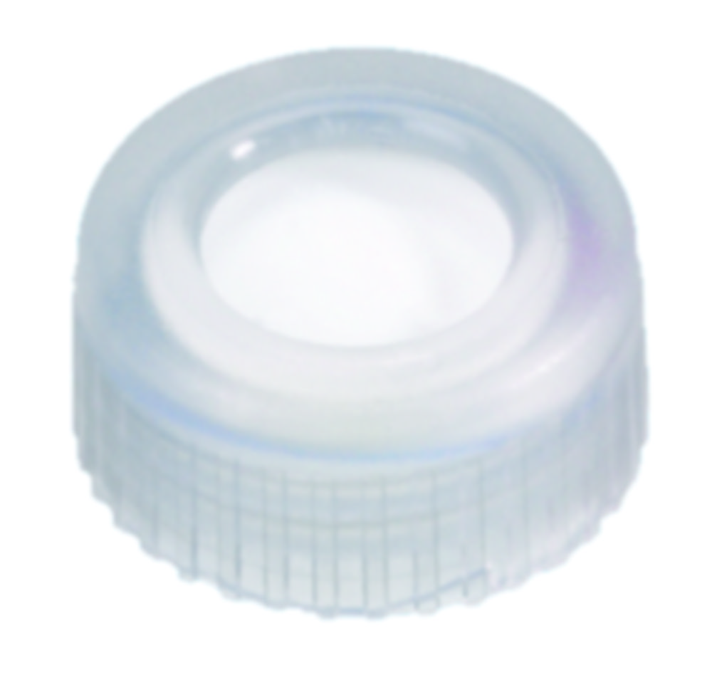 [4008220] Screw cap, LLG, N 9 short thread, clear PP w. hole, PTFE 53 D