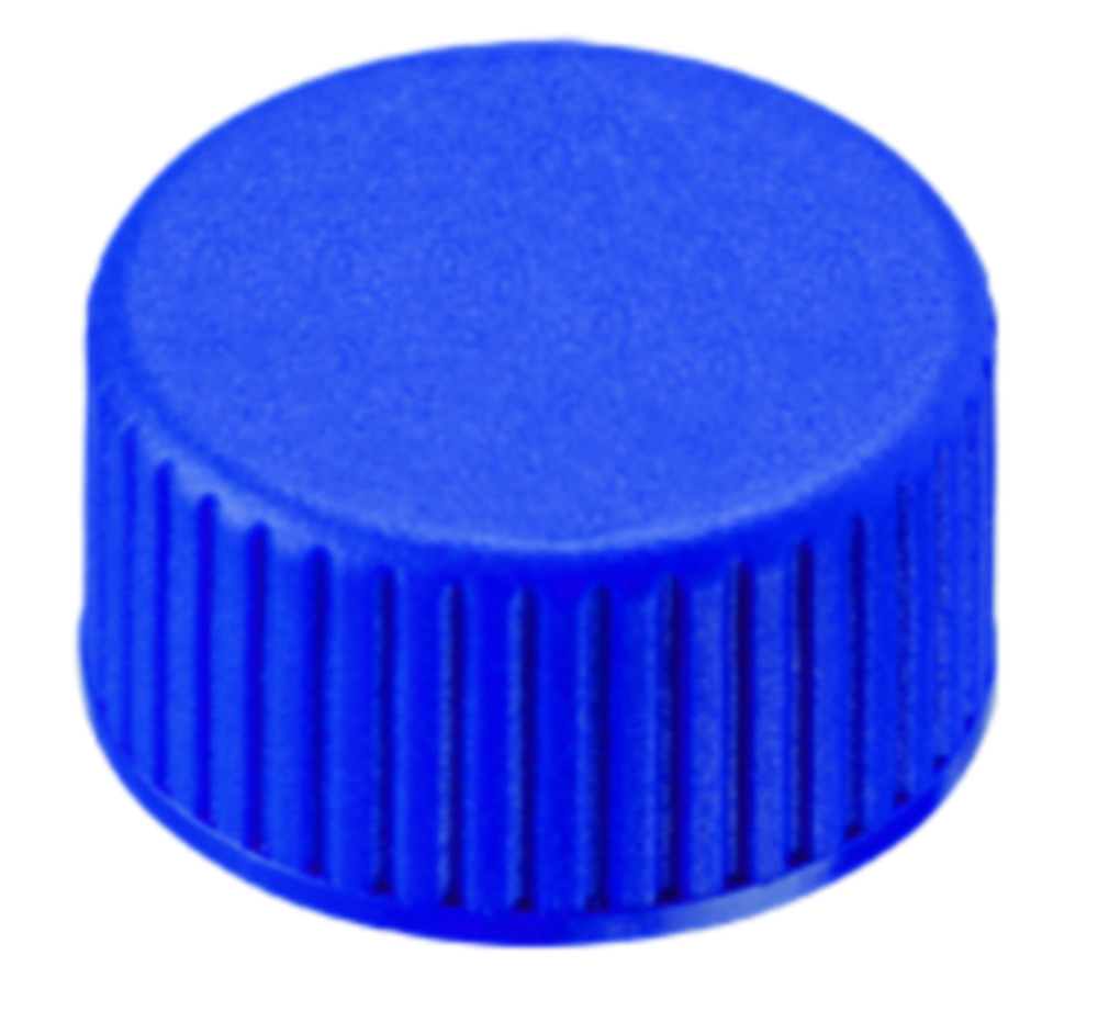 [4008230] Screw cap, LLG, N 9 short thread, blue PP, rubber/PTFE 45 A