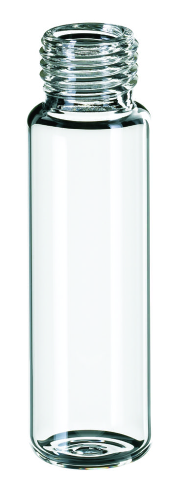 Headspace vials w. screw neck, LLG, N 18 precision, rounded bottom, 20 mL, clear