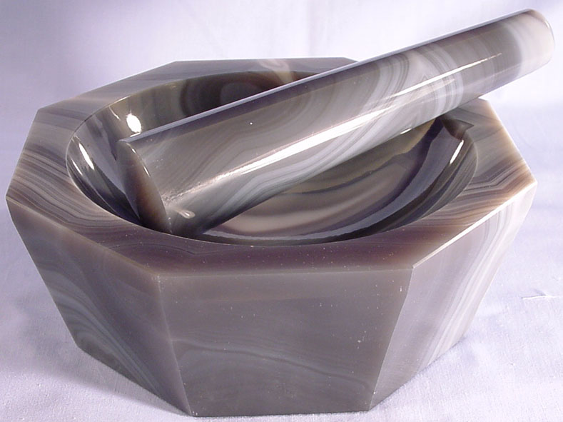 Agat mortar w. pestle 75/60 mm