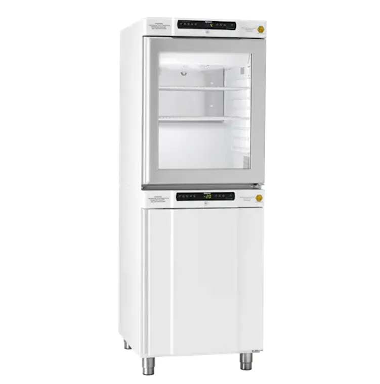 [4563010] Refrigerator/Freezer, GRAM BioCompact II RR210/RF210, +2/20 and -25/-5°C, 2×125 L, glass door, white