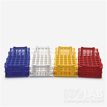 Test tube rack, PP, for 32 tubes Ø25 mm, blue