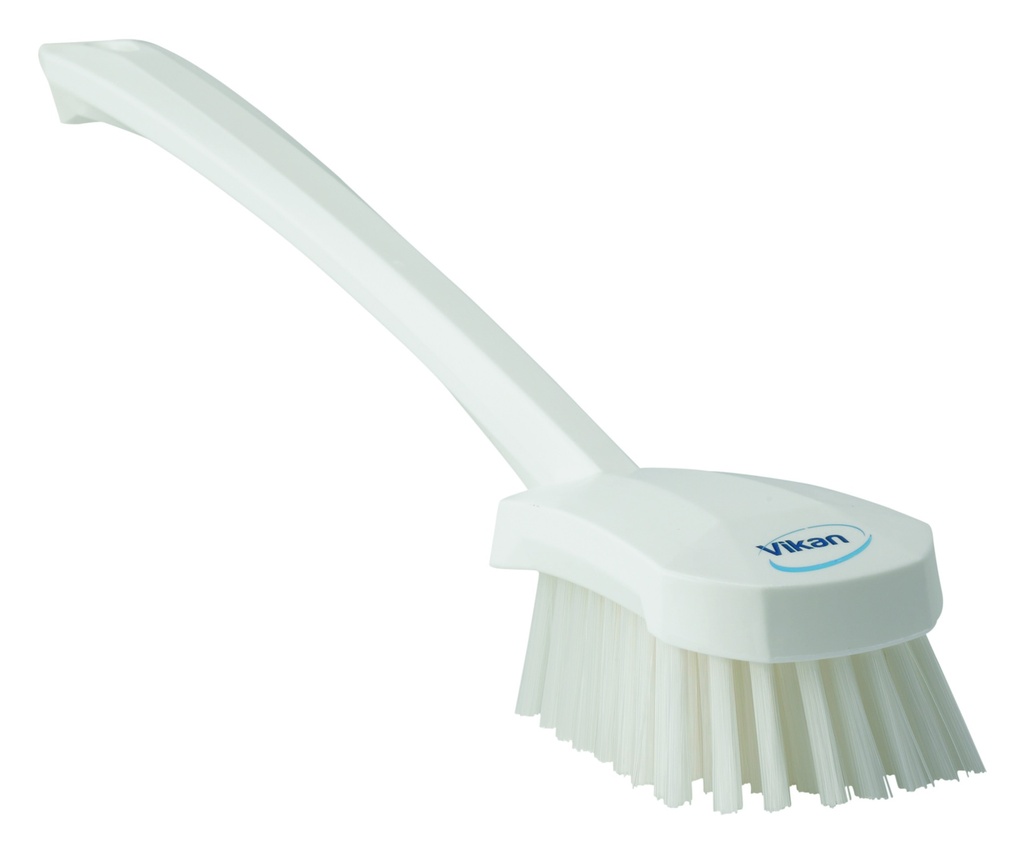 Washing Brush with long handle, hard, white