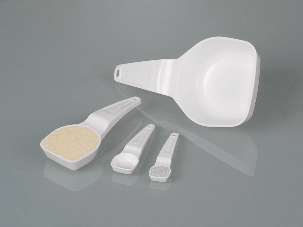 Dosage spoon 2.5 ml, PS, white, sterile