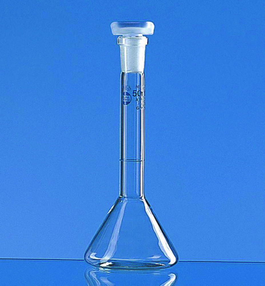 Volumetric flasks, trapezoidal, PP stopper, 10 ml
