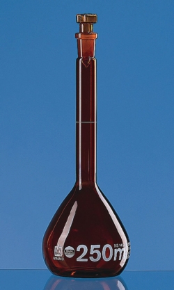 Vol.flask, BLAUB, A, amber, NS12/21 PP stop, 50 ml