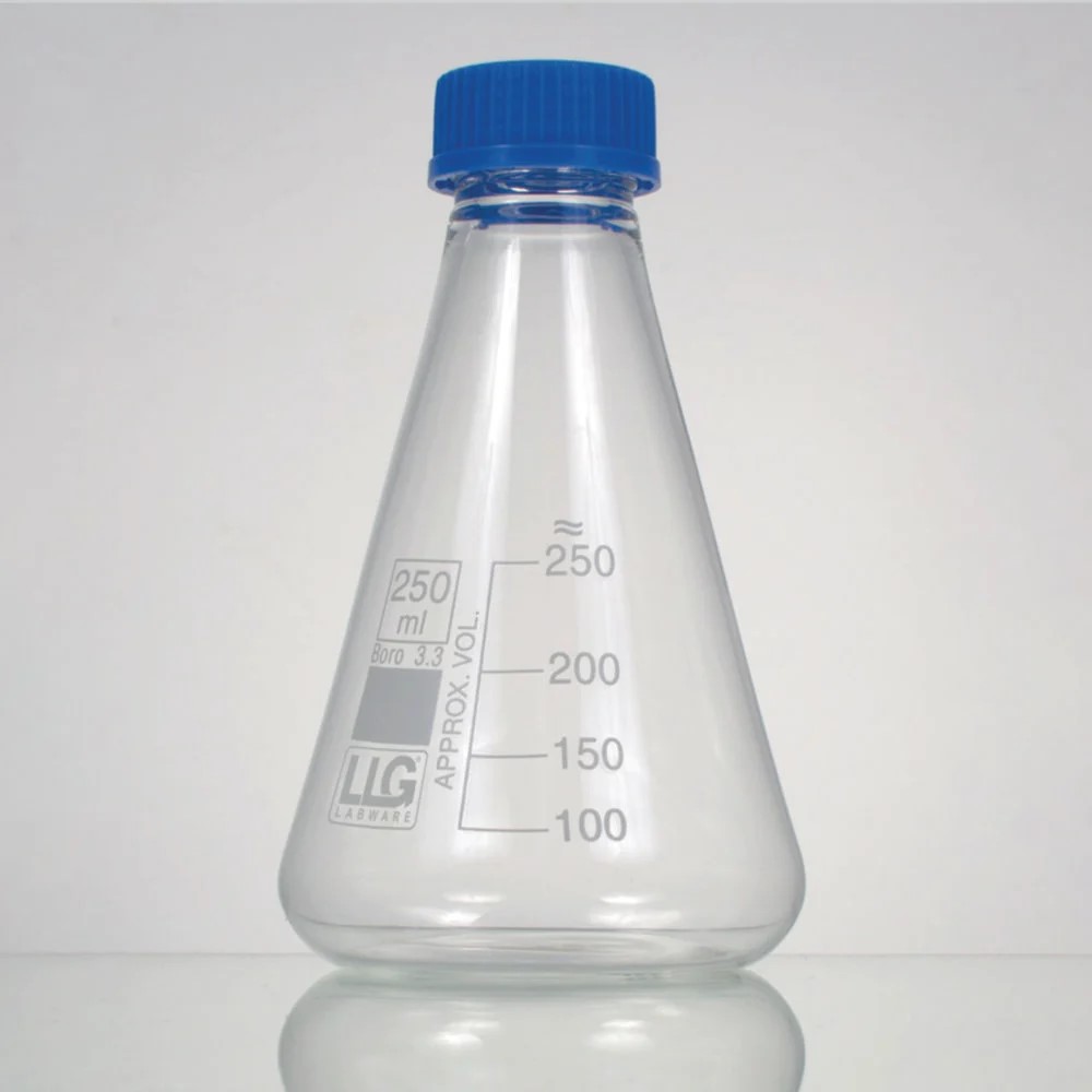 [4686201] LLG-Erlenmeyer flask 1000 ml, boro 3.3, white graudated, with screw-cap GL32