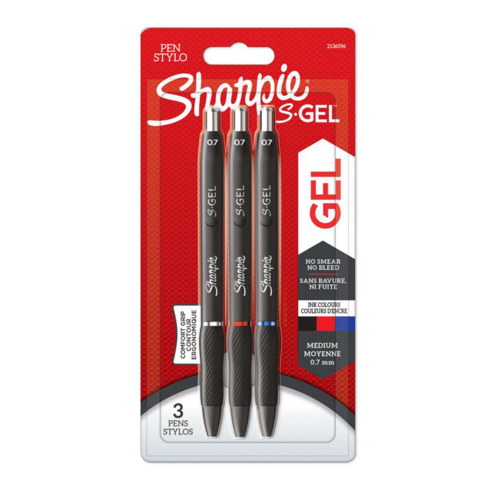 [4687592] Sharpie® S-Gel - Gel pen, 0,7 mm, black/blue/red