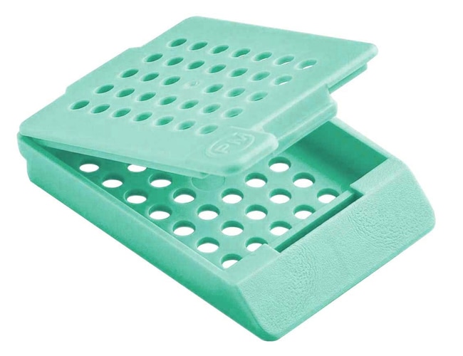 Tissue cassette incl. lid, Epredia PrintMate, w/round holes, 1000 pcs, Green