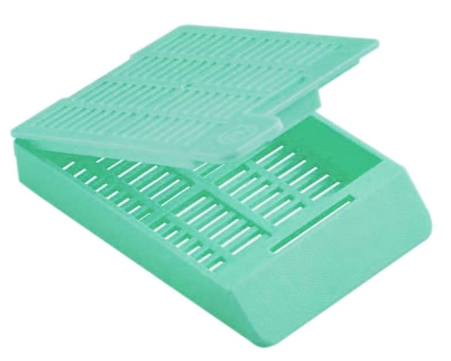 Tissue cassette incl. lid, Epredia PrintMate, w/slots, 1000 pcs, Green