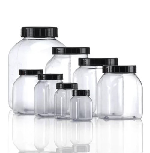 [1470140] Sample container, square, clear, PVC, no lid,300ml