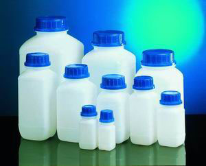 Square reagent bottle, HDPE, wide neck, 500 ml