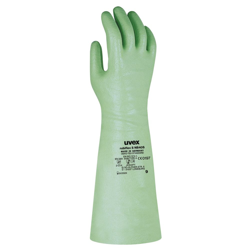 [6231425] Chemical protection gloves, uvex rubiflex S NB40S, size 9