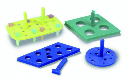 Floating tube rack foam, yellow, 24x1,5-2,0 ml