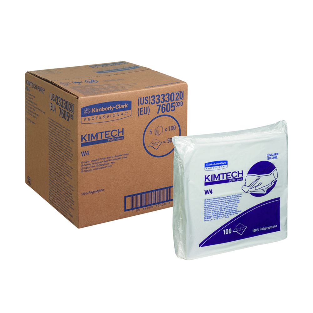 [6241504] Cleanroom Wipes, Kimberly-Clark KIMTECH Pure* CL4, pack of 5 x 100 wipes