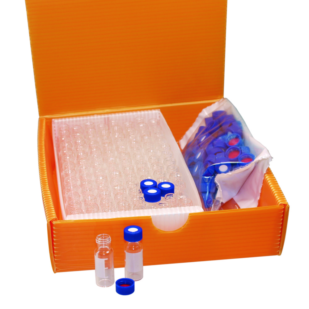 2in1 vial kit, LLG, N 11 crimp, 1,5 mL, clear, silver alu w. hole, rubber/PTFE
