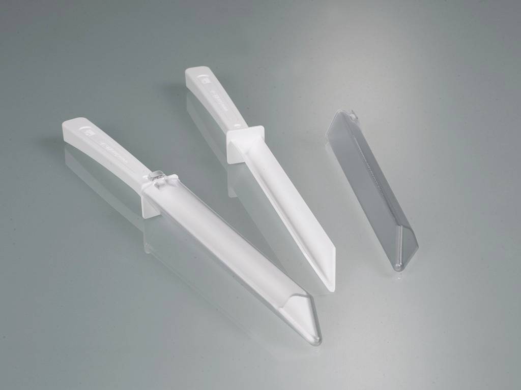 LaboPlast spatula, single-use, PS, white, 263mm