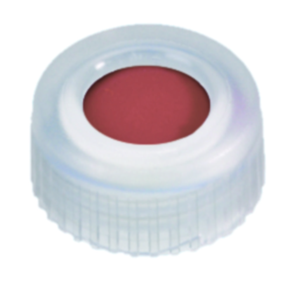 Screw cap, LLG, N 9 short thread, clear PP w. hole, rubber/PTFE 60 A