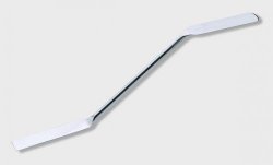 Double spatula 180 mm curved, stainless steel