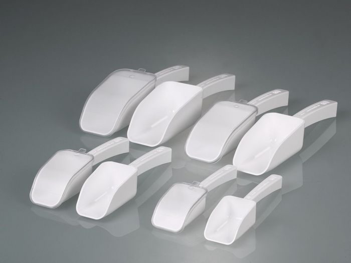 LaboPlast sample scoop 500 ml with lid, PS, white