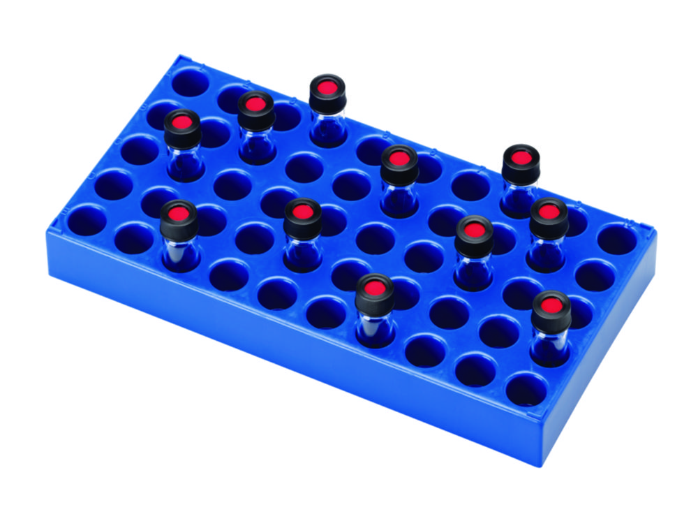 [6280873] Rack for vials, LLG, PP, blue, 50 x 4 mL, 230 x 117 x 28 mm