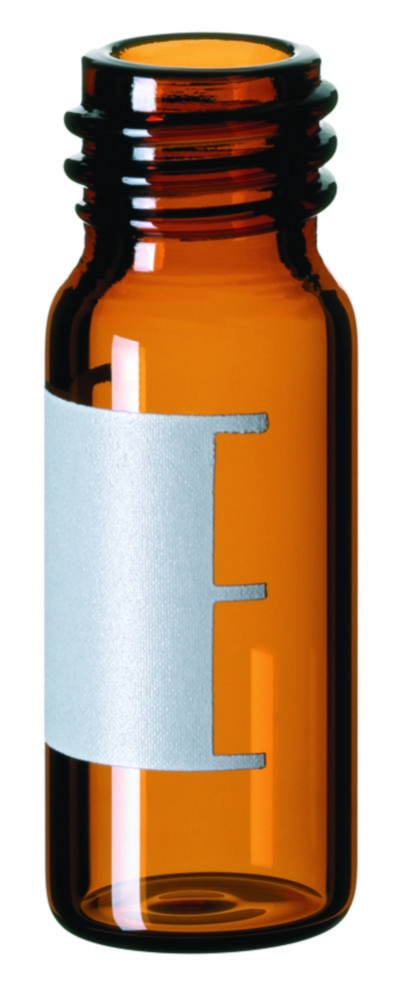 [6280951] Vials w. screw neck, LLG, N 10, wide opening, 1,5 mL, amber, w. labeling field