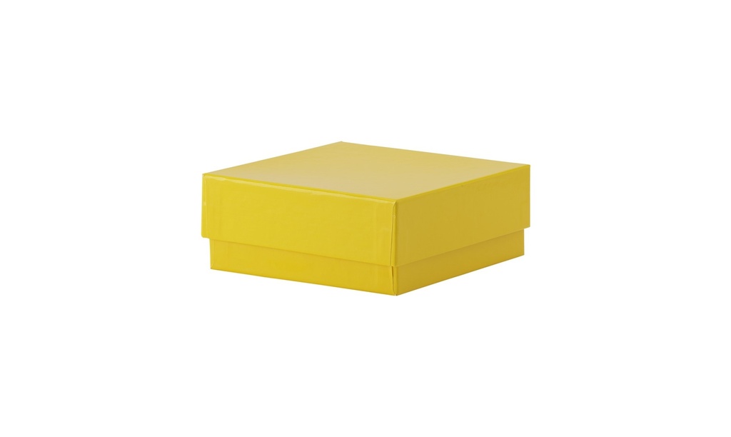 Cryobox, TENAK, 133 x 133 x 50 mm, PP coated cardboard, yellow
