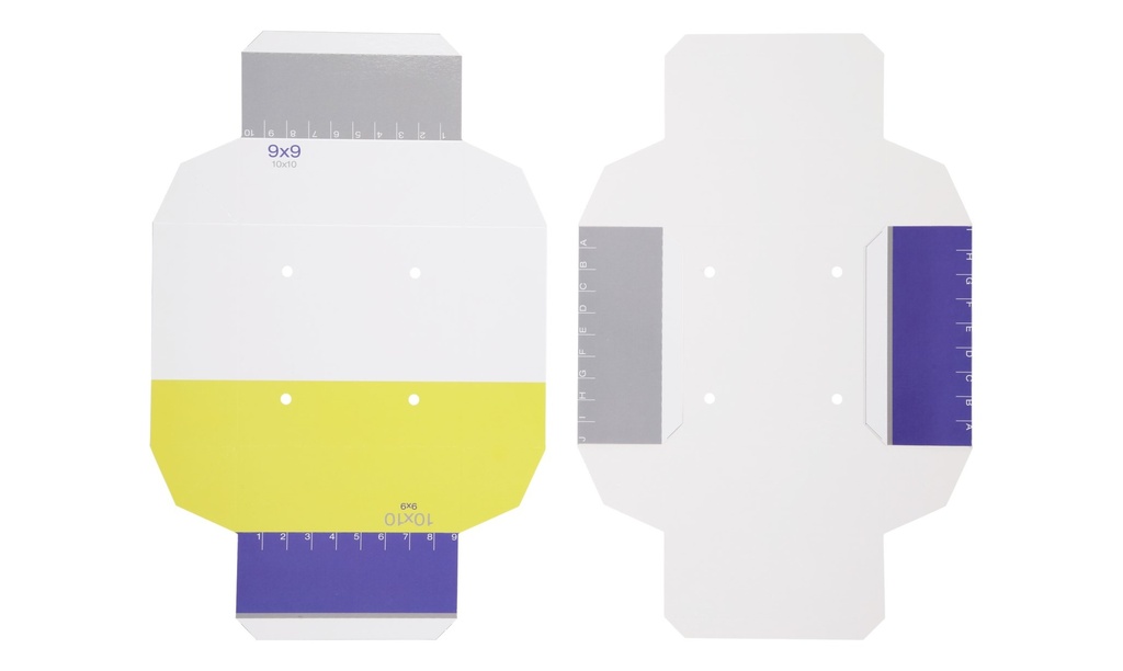 [1522872] Cryobox, TENAK origami, 134 x 134 x 52 mm, PP coated surface, yellow/purple, 100 pcs.