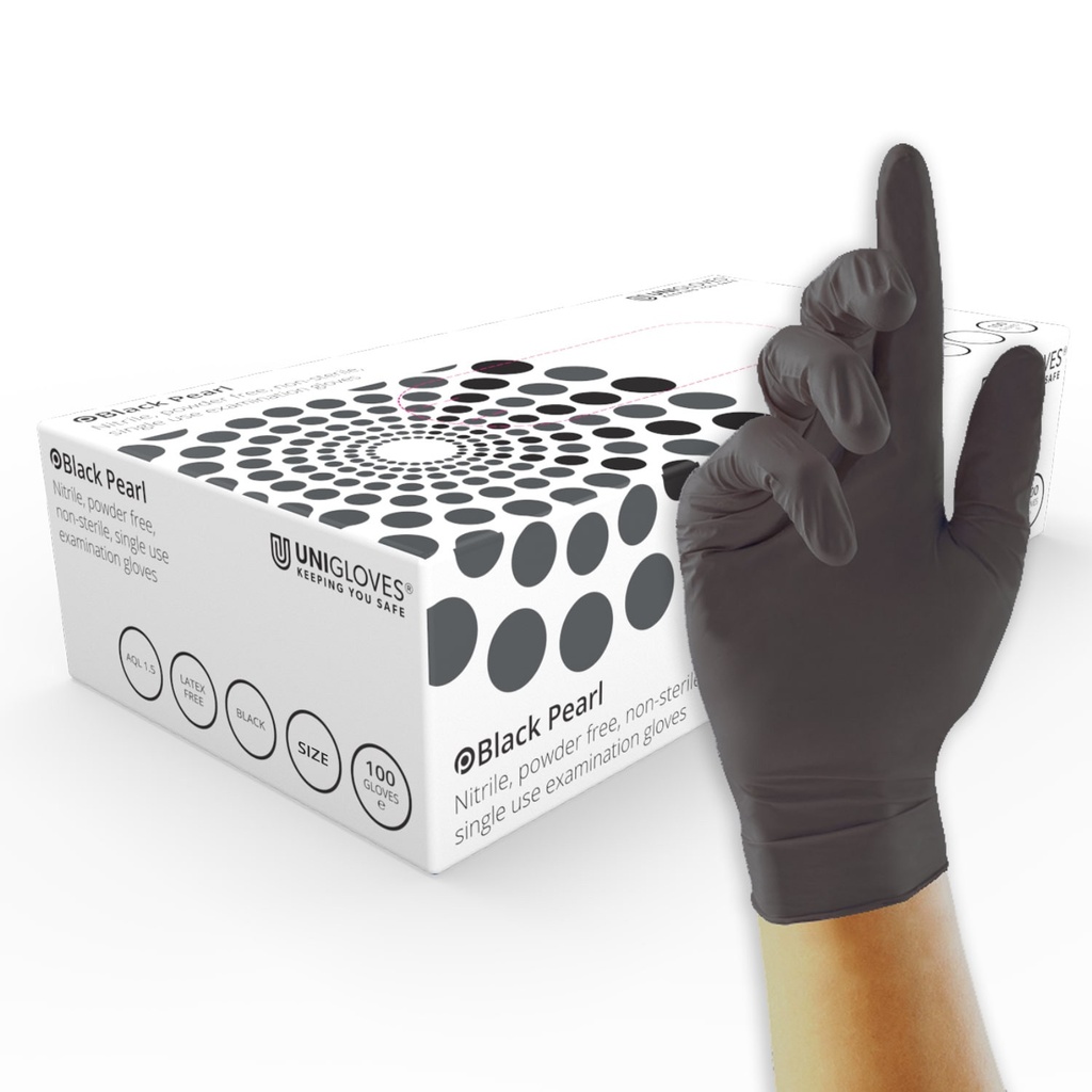 [6284471] Nitrile gloves, Unigloves BLACK PEARL, size XS (5-6)