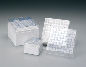 Cryobox, Nalgene, 133 x 133 x 95 mm, PC, 9 x 9, 5,0 ml cryotube, white