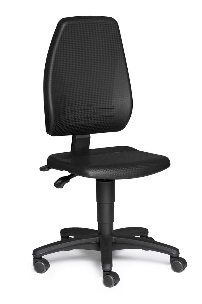 [6287750] LLG-Lab chair PU foam black, w/castors, 440-620 mm
