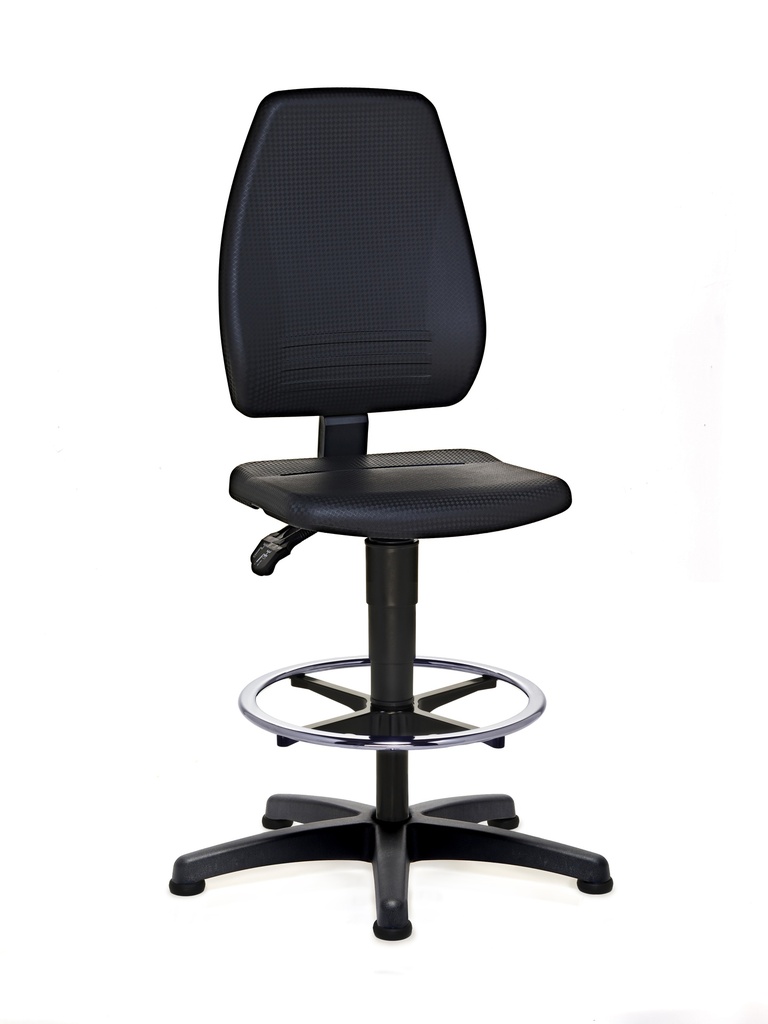 [6287751] LLG-Lab chair PU foam black, foot ring, 580-850mm