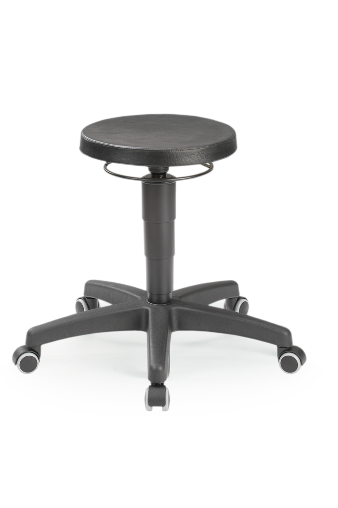[6287757] LLG-Lab stool PU foam black, Castors,  460-630 mm