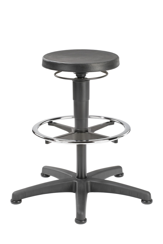 [6287759] LLG-Lab stool PU foam black, foot ring, 570-850mm