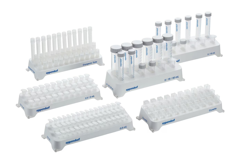 Tube-Rack for 5.0 and 15ml vials, 16 seats, white, autoclavable, pack of 2