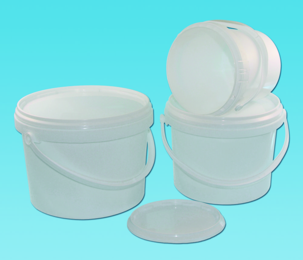 [6291422] Bucket, LLG, white, PP, with lid, 10 L, 10 pcs