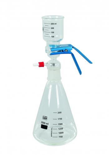 Filtration apparatus, complete, LLG, glass w. funnel and bottle, 2000 mL / 300 mL