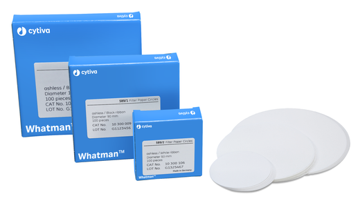 Filter circles, Whatman, quantitative, Grade 589/2, White Ribbon, Ø185 mm, 4-12 µm, 100 pcs