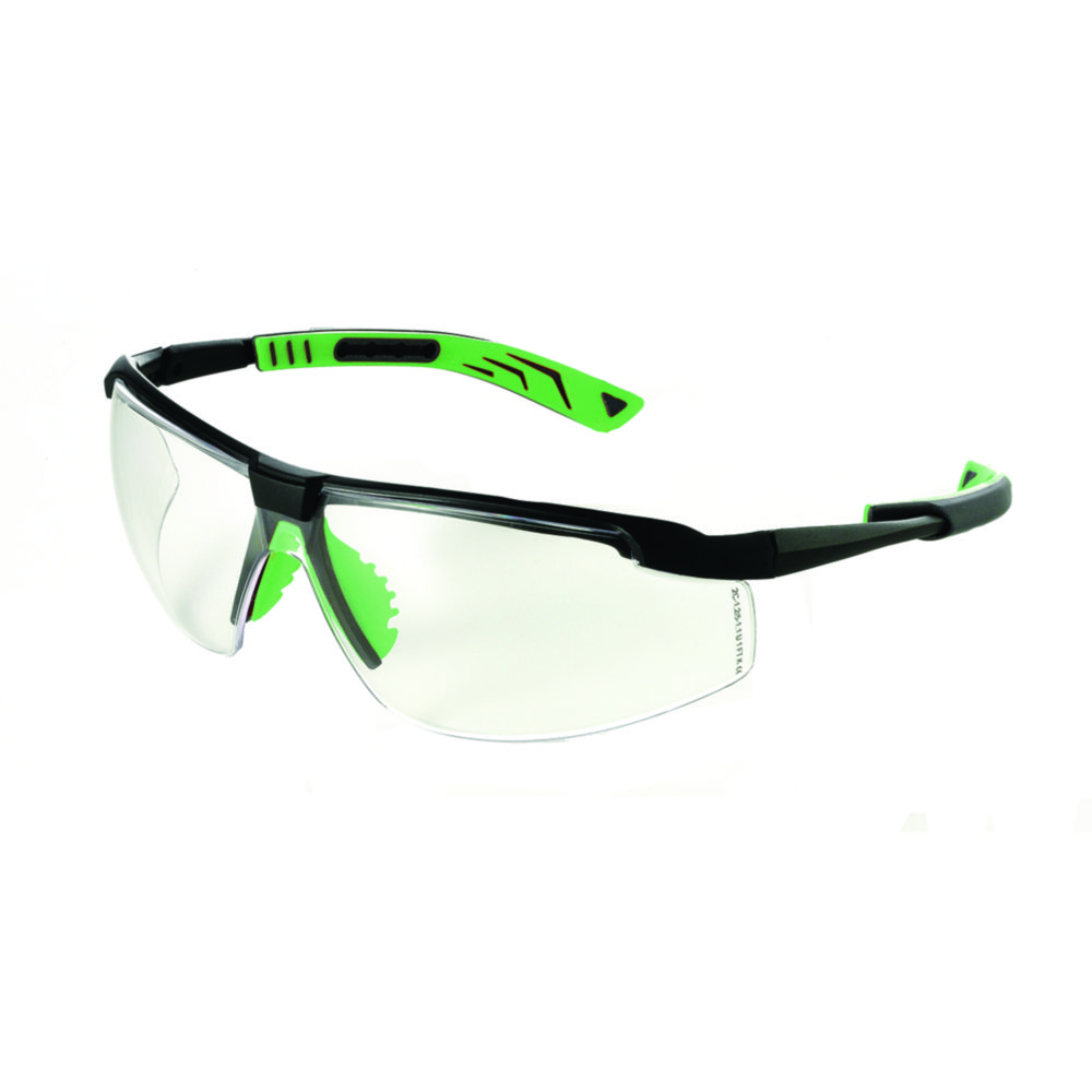 [6312450] Safety glasses, LLG Comfort, black/green frame, clear lenses