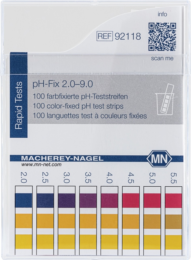 [1571745] pH indicator paper, Macherey-Nagel pH-Fix, strips, pH 2 - 9, 100 pcs