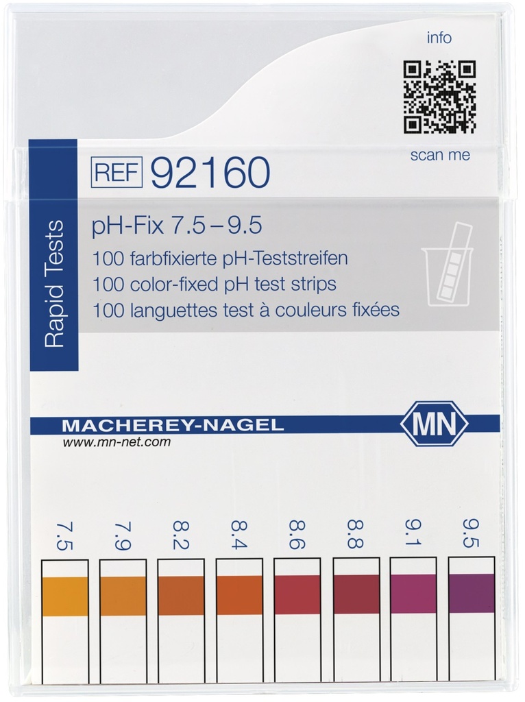 [1571747] pH indicator paper, Macherey-Nagel pH-Fix, strips, pH 7,5 - 9,5, 100 pcs