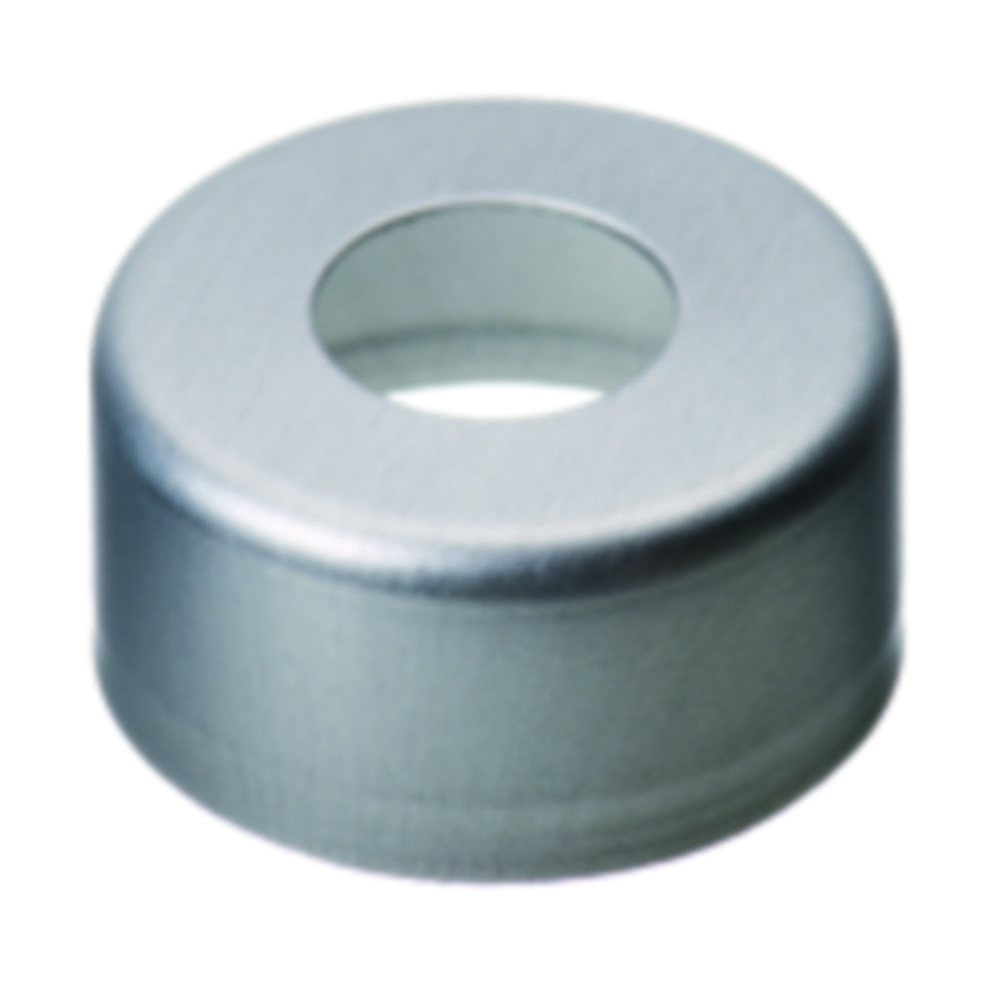 Crimp seals, LLG, N 13, alu w. hole, silver