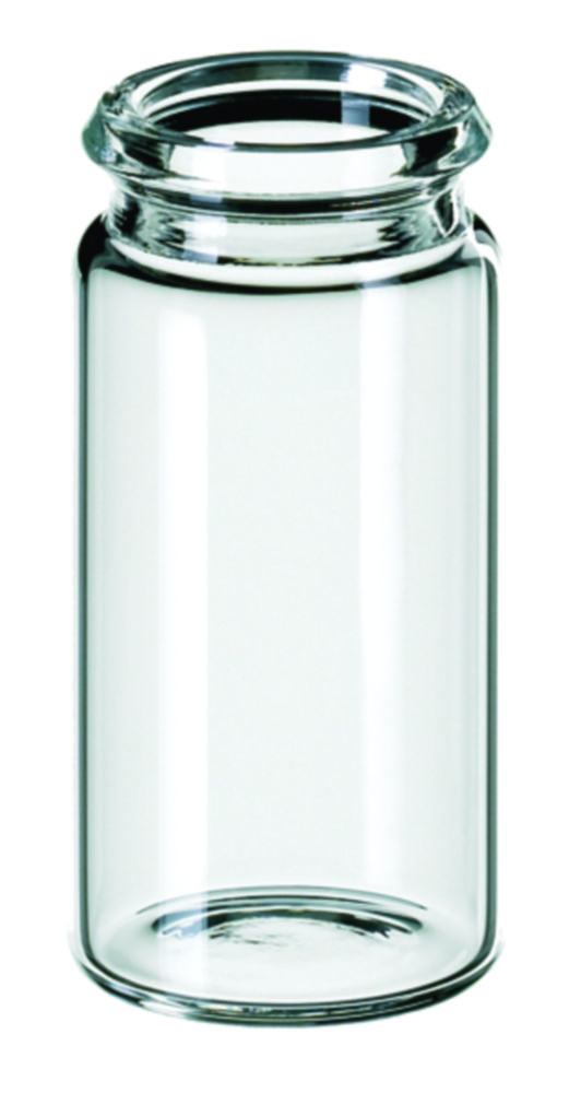 Vials w. snap neck, LLG, N 18 snap cap, flat bottom, clear, 5 mL