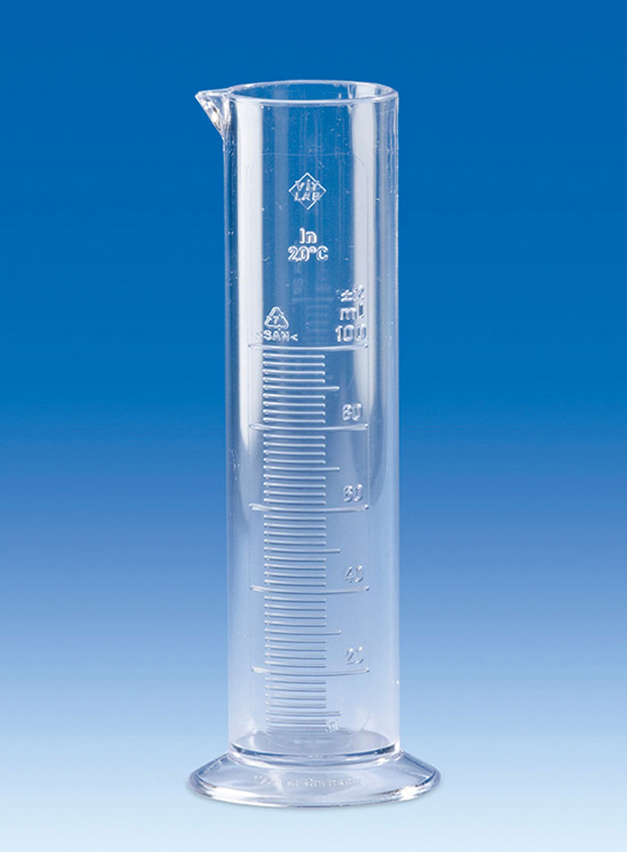 Measuring cylinders, 250 ml, SAN low form, clear
